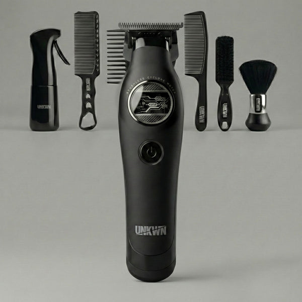 UNKWN black Cyclone trimmer bundle with charging stand and accessories
