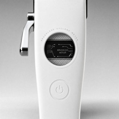 Close-up of the brushless Cyclone motor window on the white UNKWN Cyclone Clipper